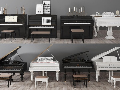 欧式乐器钢琴模型3d模型