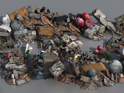 3d生活垃圾垃圾堆废品模型