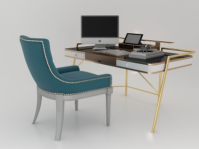 现代风格书桌椅模型