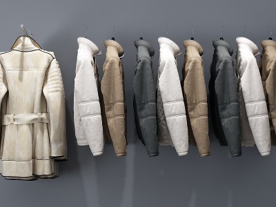 现代衣架衣服夹克模型3d模型