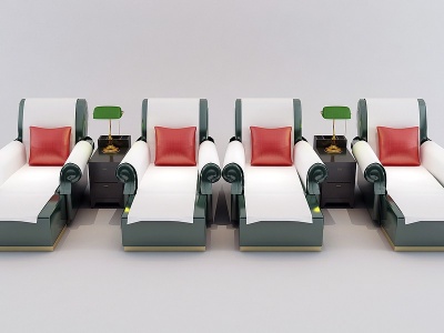 现代足浴包厢足浴躺椅模型3d模型