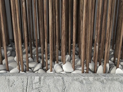 现代竹子隔断模型