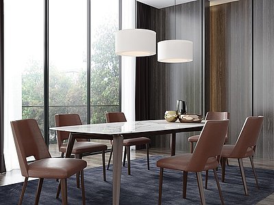 现代餐厅餐桌餐椅模型3d模型