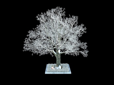 3d現代樹雪景樹模型