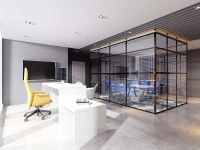 3d现代风格办公室模型