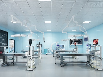 现代医院医学培训手术台模型3d模型