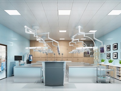 3d现代医院教室手术室模型