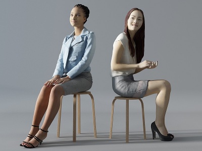 坐着的女人模型3d模型