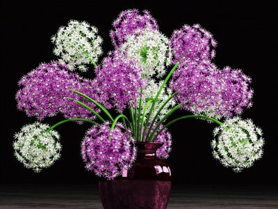 3d植物花瓶模型