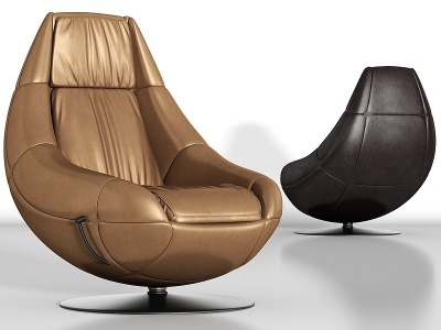 皮革奢华休闲单人沙发模型3d模型