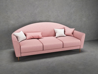 3d客厅小轻奢粉色金属脚模型