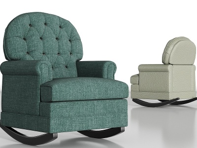 3d欧式奢华布艺单人沙发模型