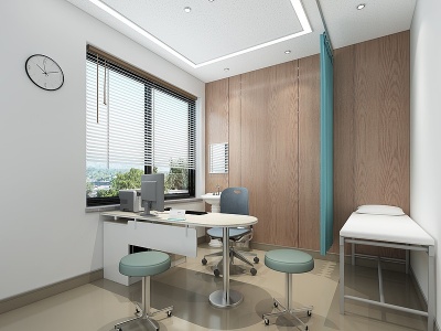 3d现代医院门诊办公桌模型