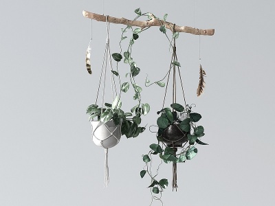 3d植物吊篮阳台植物模型