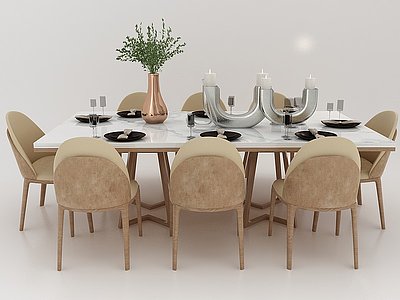 现代风格餐桌椅模型3d模型