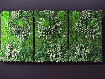 3d植物墙,苔藓墙面模型