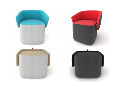 3d现代沙发单人沙发布艺沙发模型