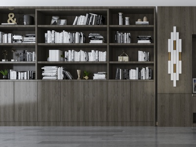 现代书柜组合模型3d模型