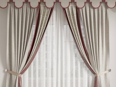 3d现代窗帘挂帘模型