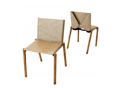 3d侘寂木质休闲椅模型