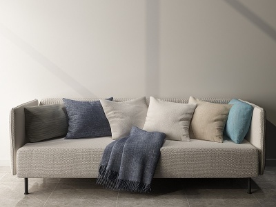 现代简约沙发抱枕模型