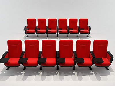 现代剧院多功能会议椅模型3d模型