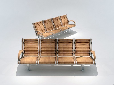 3d现代公共排椅公共休息椅模型