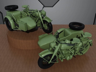 3d现代玩具摩托车模型