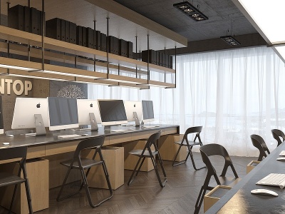 现代办公室办公空间模型3d模型