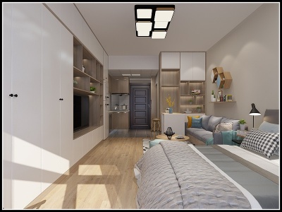 北欧单身公寓模型3d模型