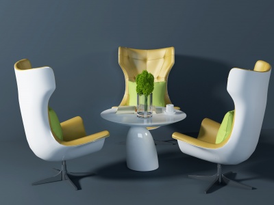现代创意休闲桌椅模型3d模型