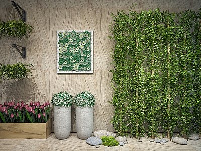 藤蔓植物绿植墙模型3d模型