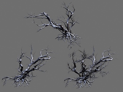 3d雪树枯木植物冬天雪景模型