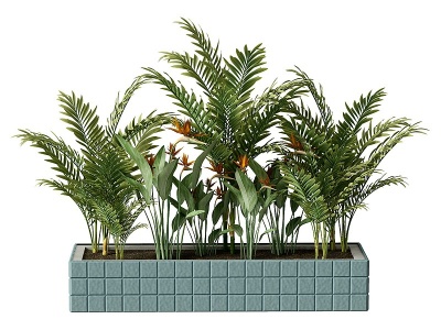 3d现代植物花坛模型