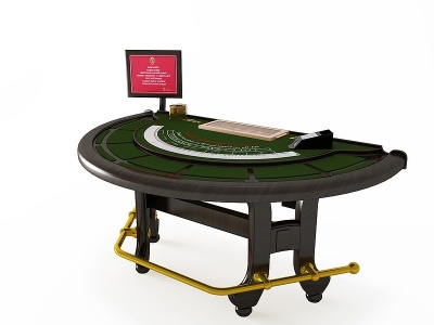 欧式赌场棋牌桌发牌机扑克模型3d模型