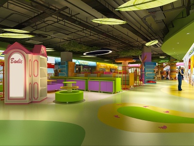 3d现代商场大厅儿童乐园模型