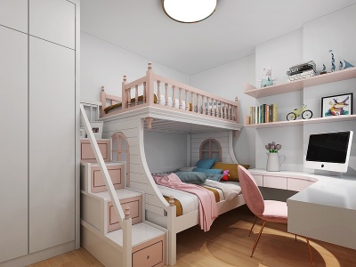 北欧儿童房女儿房模型3d模型