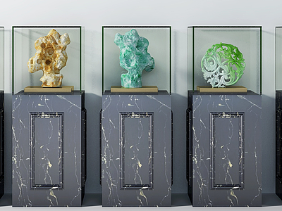 3d现代玉石工艺品雕塑摆件模型