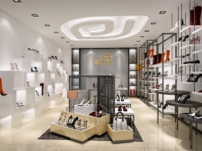 3d现代商场女鞋店模型