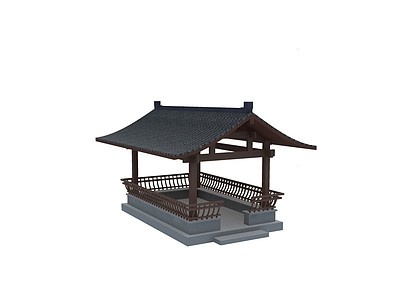 3d中式古建涼亭模型