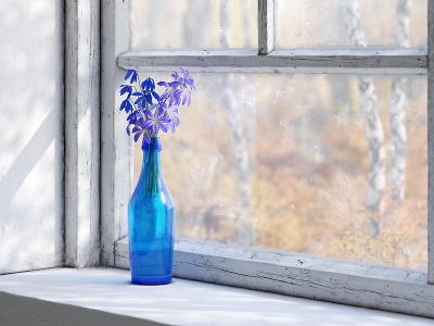 3d现代玻璃花瓶摆件模型