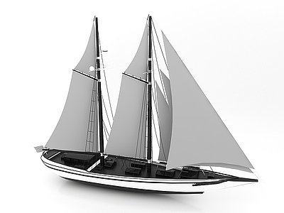 3d现代风格小船模型