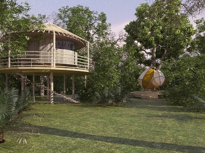 东南亚生态景观树屋模型3d模型