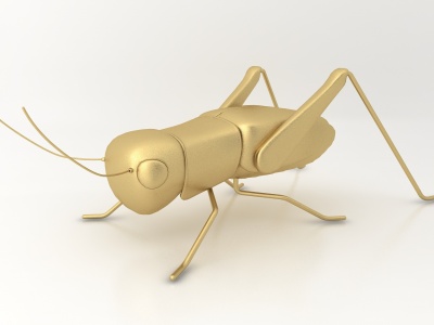 3d金属蚂蚱装饰品模型
