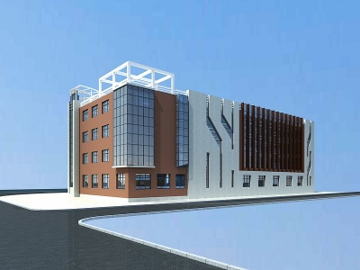 3d现代科研楼模型