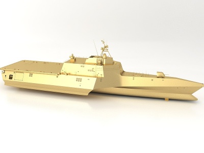 3d金属小船模型