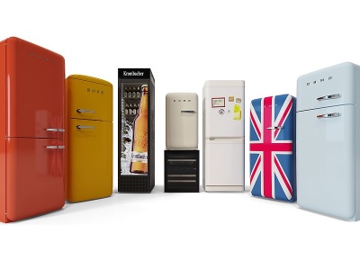 3d现代迷你小冰箱冰柜模型