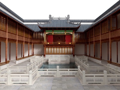 中式古建筑模型3d模型