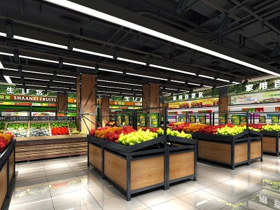 现代超市模型3d模型