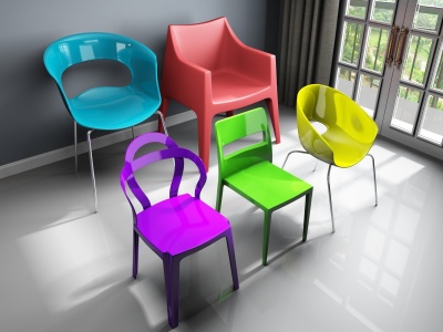 3d现代休闲椅子塑料装饰椅子模型